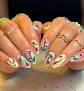 22 Floral Nail Ideas That Bloom for Spring 2025